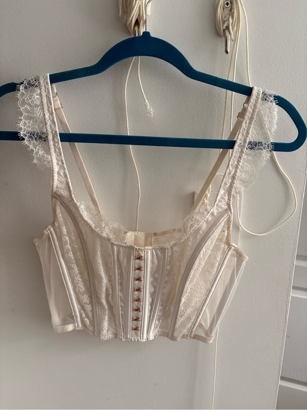 Victoria's Secret Ivory Lace Bustier Top